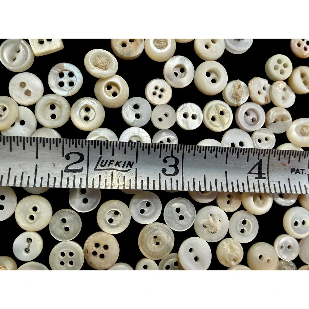 Huge Lot Vintage Antique Small Tiny MOP Shell Buttons Doll Clothes Heirloom